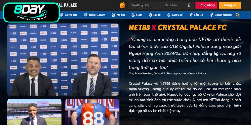 NET88 Đồng Hành Cùng Crystal Palace F.C: Câu Chuyện Phía Sau Bản Hợp Đồng Tài Trợ Gây Chú Ý